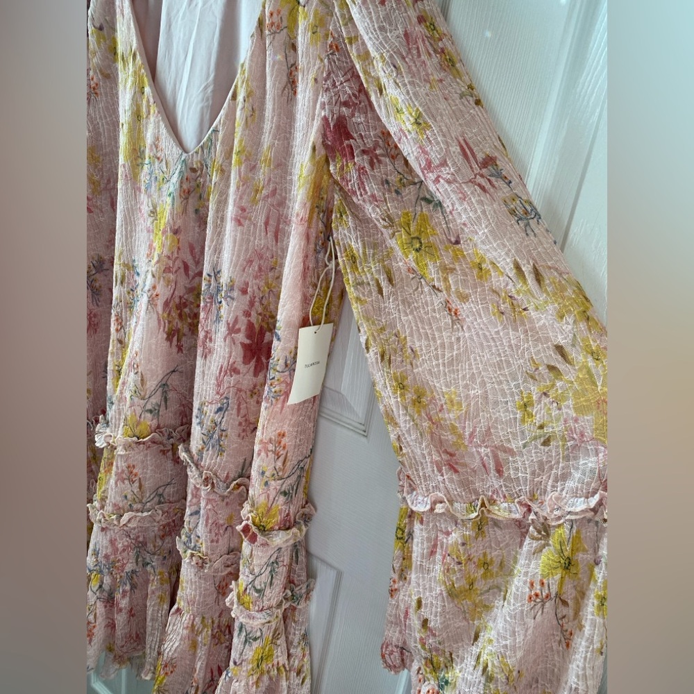 Tularosa Floral Long Sleeve Dress - Pink and Yellow - Picture 10 of 13